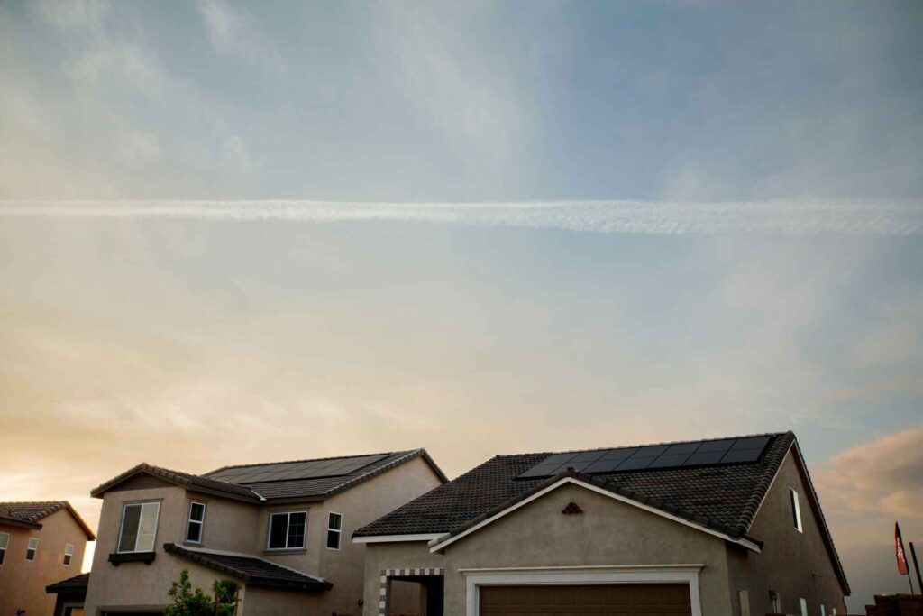 Houses with solar panels background image