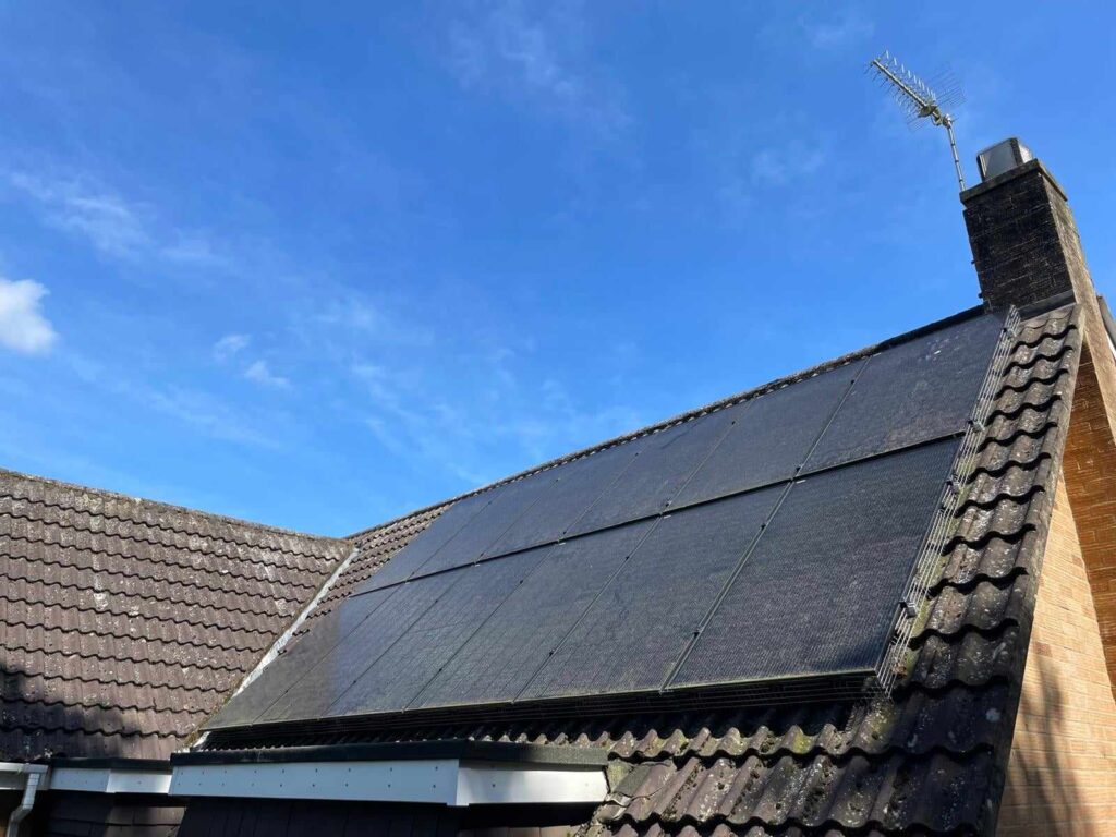 Side of the domestic house before panels cleaned